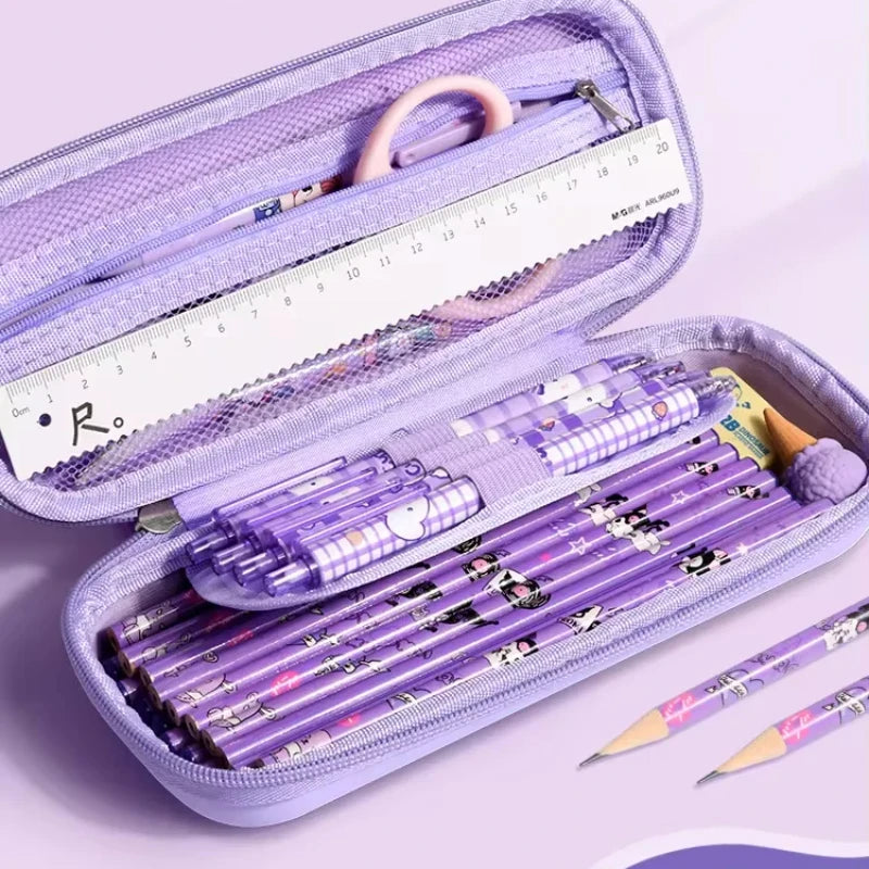 3D Kuromi Melody Cinnamoroll Pencil Case Cartoon Large Capacity Stationery Bag Pencil Case