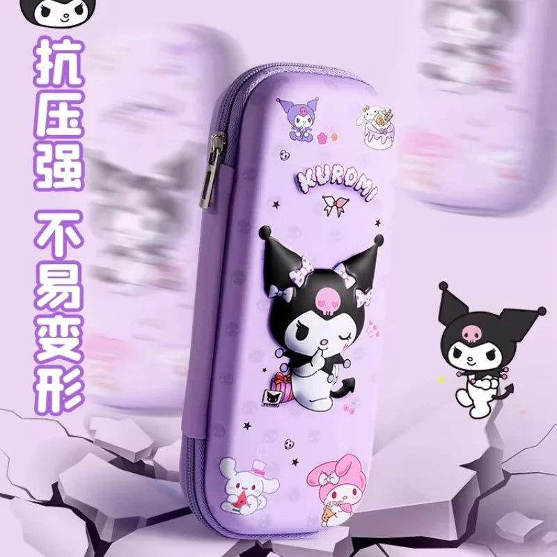 3D Kuromi Melody Cinnamoroll Pencil Case Cartoon Large Capacity Stationery Bag Pencil Case