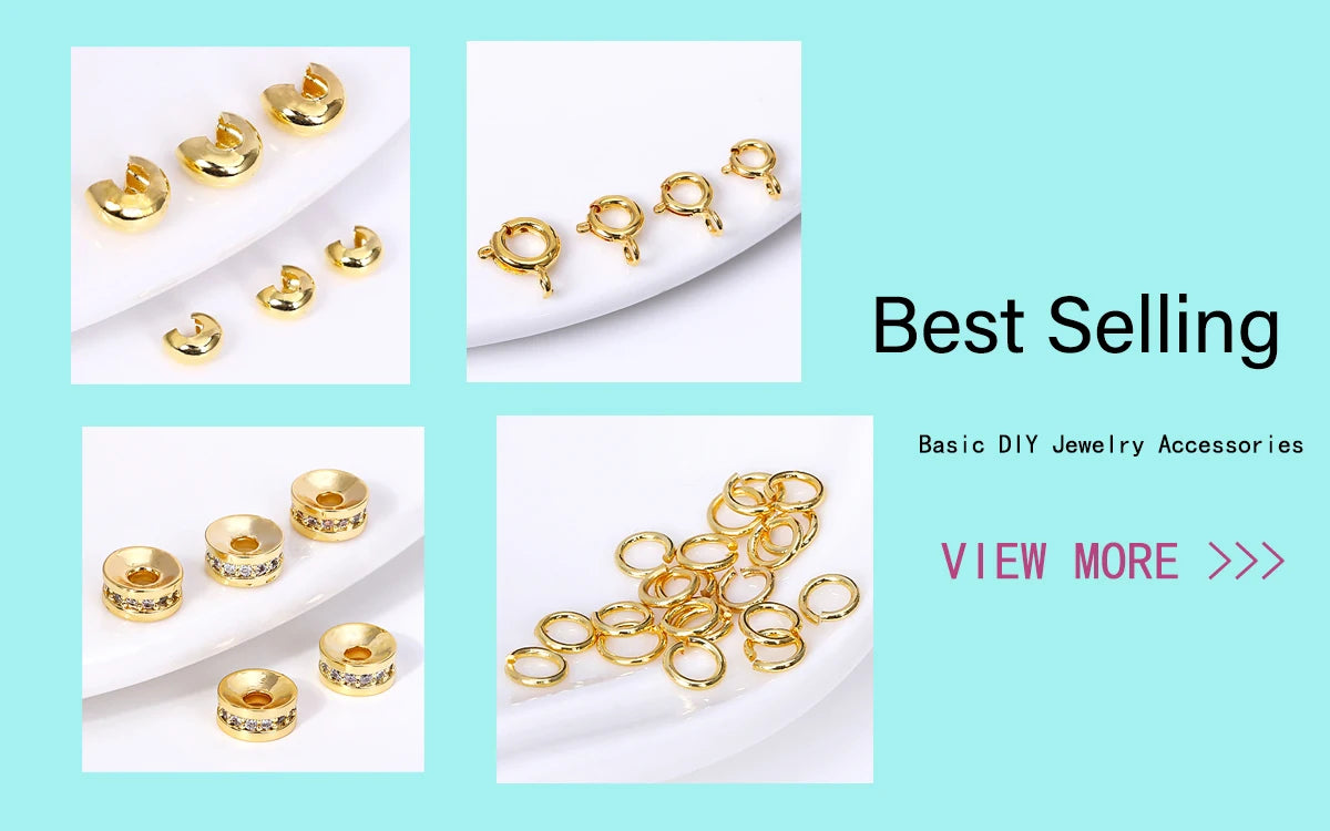 18K Gold Plated Spacer Beads For Jewelry Making,Separators For Bead,2mm-6mm Bracelets Beads,Jewelry Bead DIY Accessories