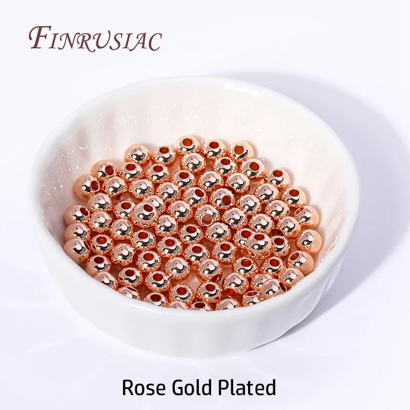 18K Gold Plated Spacer Beads For Jewelry Making,Separators For Bead,2mm-6mm Bracelets Beads,Jewelry Bead DIY Accessories