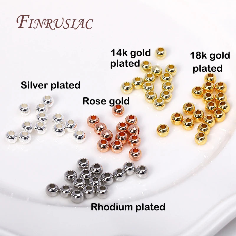 18K Gold Plated Spacer Beads For Jewelry Making,Separators For Bead,2mm-6mm Bracelets Beads,Jewelry Bead DIY Accessories