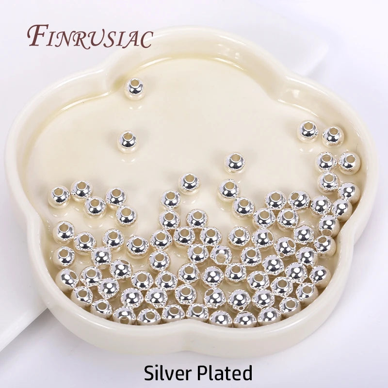 18K Gold Plated Spacer Beads For Jewelry Making,Separators For Bead,2mm-6mm Bracelets Beads,Jewelry Bead DIY Accessories