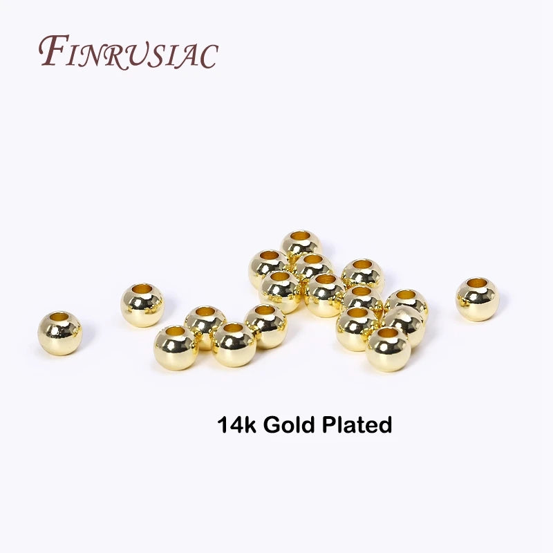 18K Gold Plated Spacer Beads For Jewelry Making,Separators For Bead,2mm-6mm Bracelets Beads,Jewelry Bead DIY Accessories