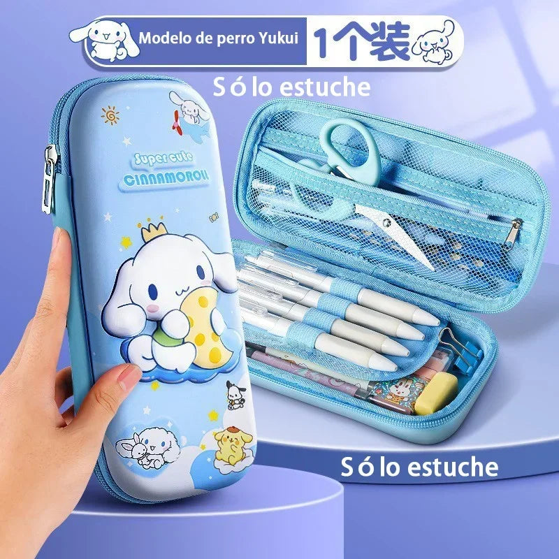 3D Kuromi Melody Cinnamoroll Pencil Case Cartoon Large Capacity Stationery Bag Pencil Case