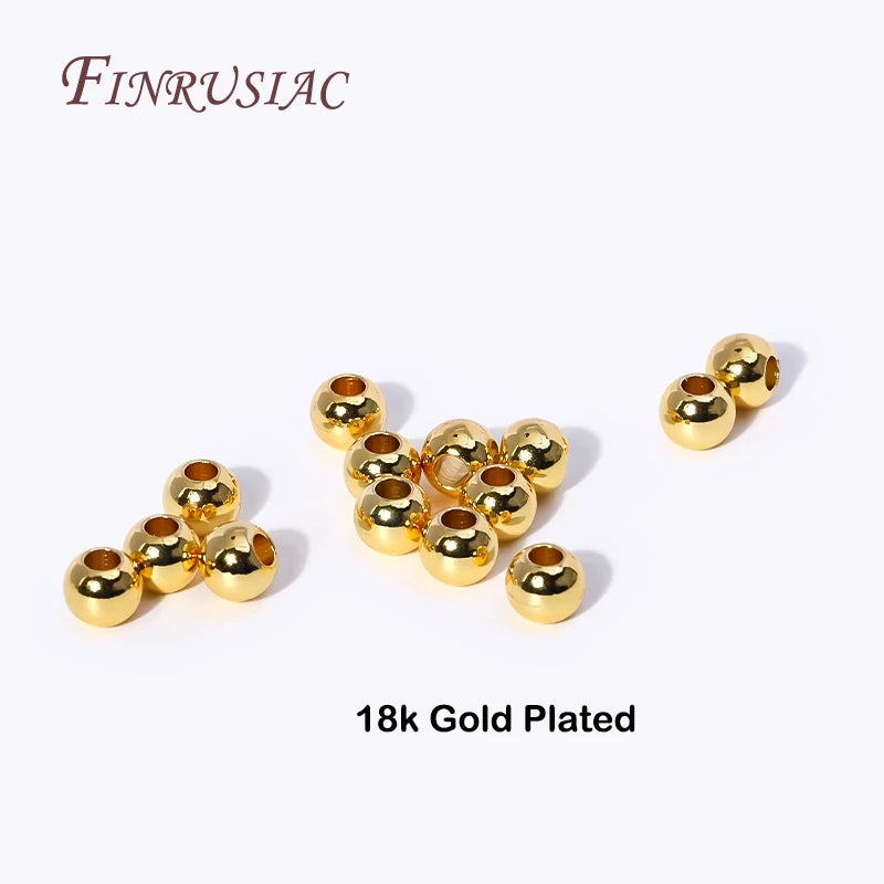 18K Gold Plated Spacer Beads For Jewelry Making,Separators For Bead,2mm-6mm Bracelets Beads,Jewelry Bead DIY Accessories