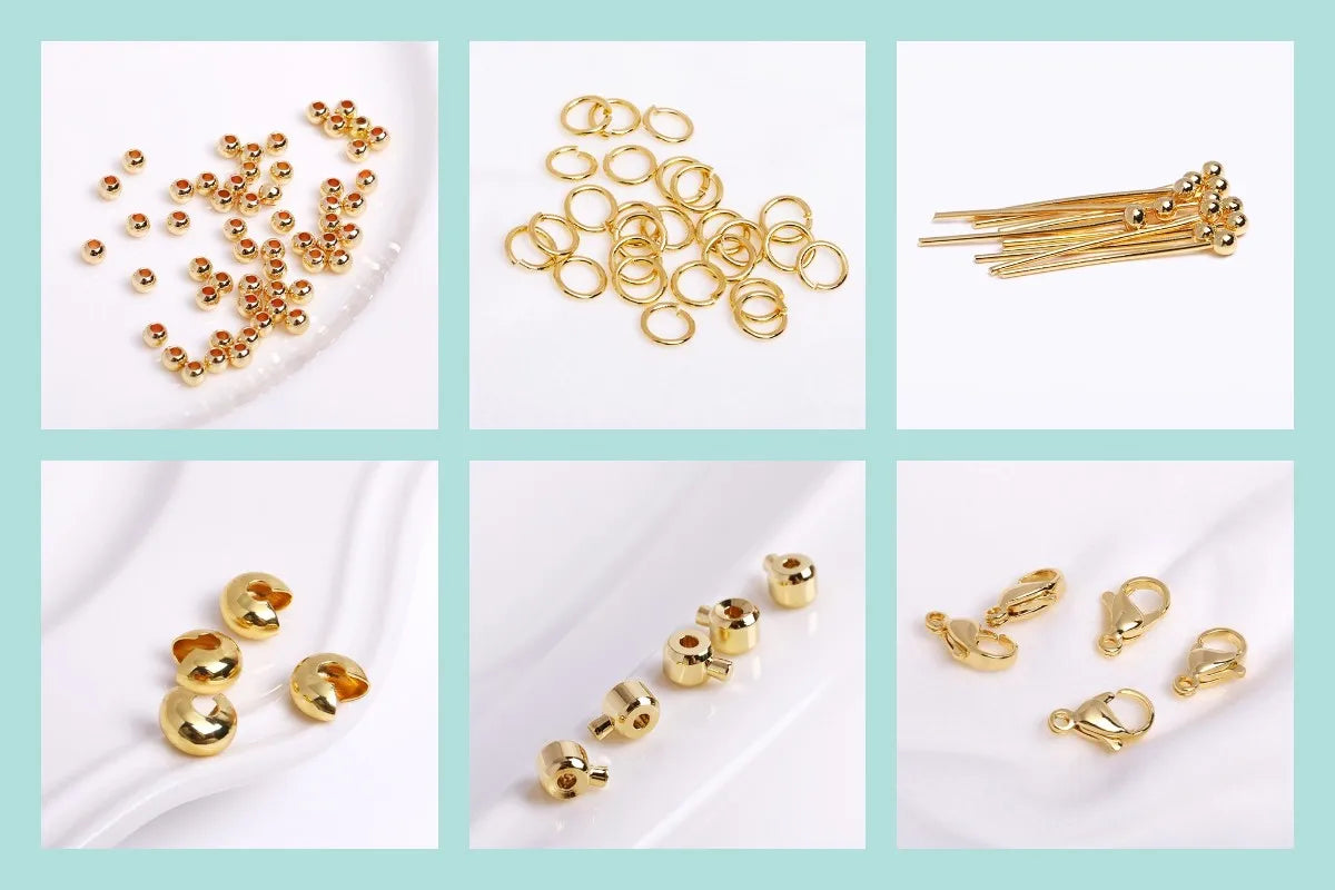 18K Gold Plated Spacer Beads For Jewelry Making,Separators For Bead,2mm-6mm Bracelets Beads,Jewelry Bead DIY Accessories