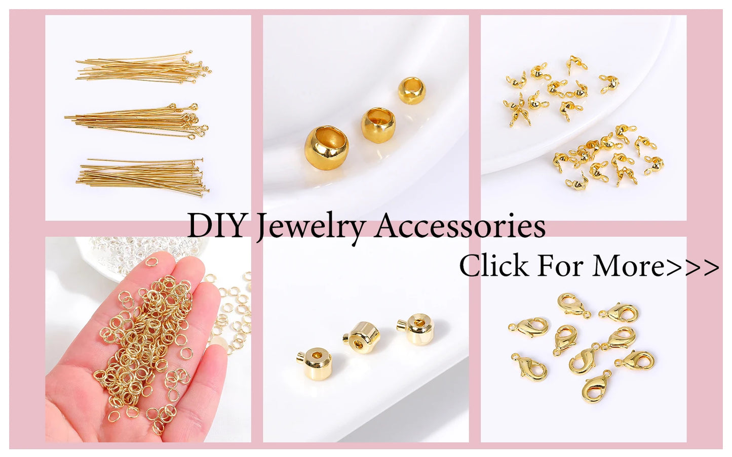 18K Gold Plated Spacer Beads For Jewelry Making,Separators For Bead,2mm-6mm Bracelets Beads,Jewelry Bead DIY Accessories