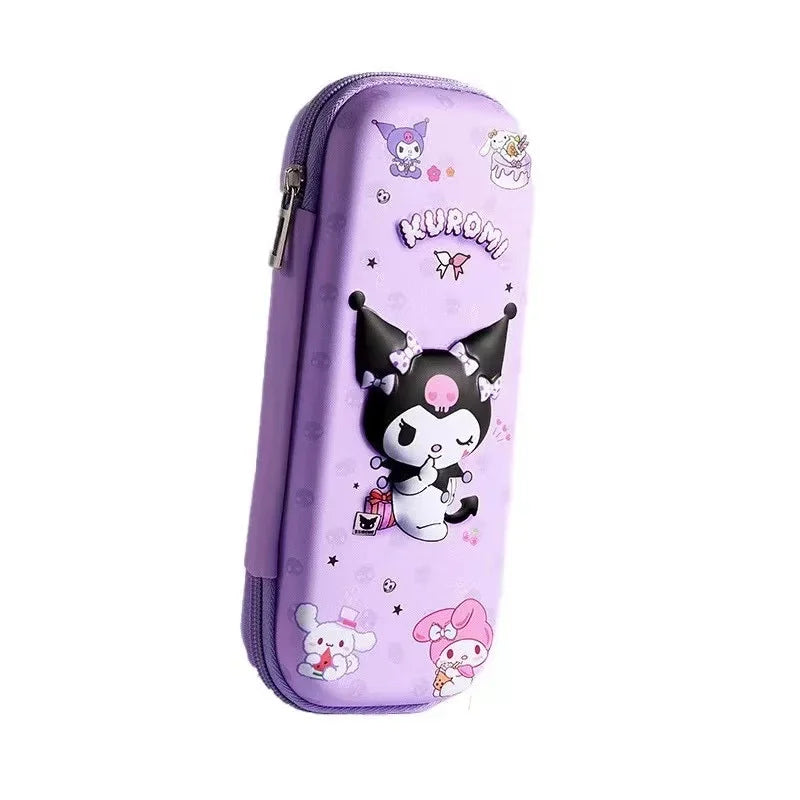 3D Kuromi Melody Cinnamoroll Pencil Case Cartoon Large Capacity Stationery Bag Pencil Case