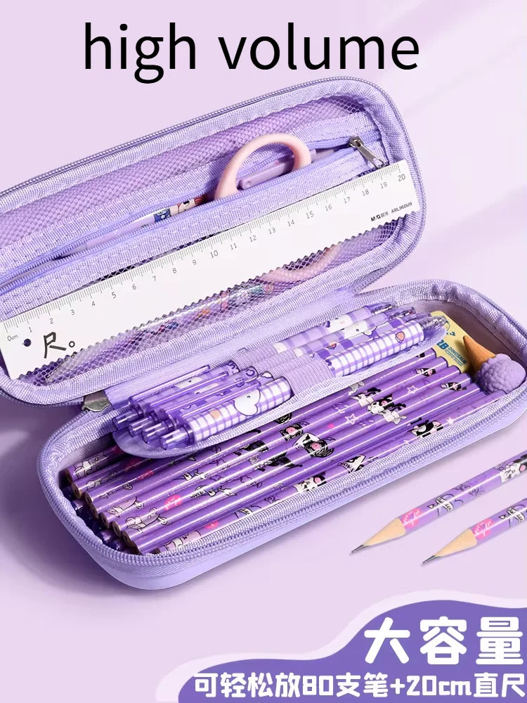 3D Kuromi Melody Cinnamoroll Pencil Case Cartoon Large Capacity Stationery Bag Pencil Case