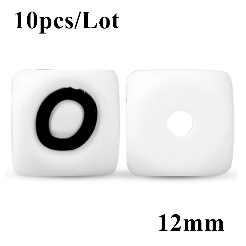 Kovict 10~50Pcs/Lot Silicone Letters Bead 12mm English Alphabet Beads For Jewelry Making DIY Personalized Name Chain Accessories