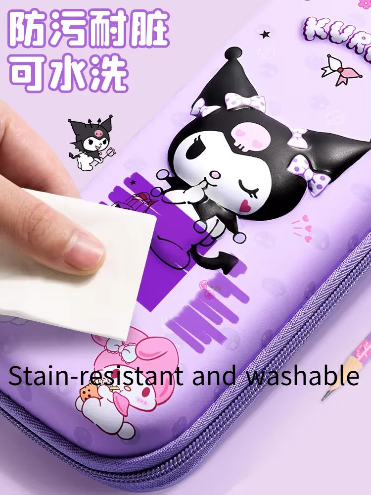 3D Kuromi Melody Cinnamoroll Pencil Case Cartoon Large Capacity Stationery Bag Pencil Case