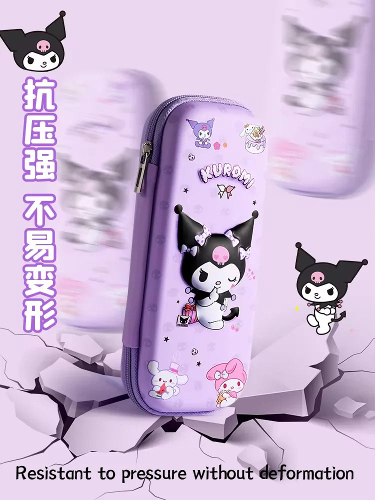 3D Kuromi Melody Cinnamoroll Pencil Case Cartoon Large Capacity Stationery Bag Pencil Case