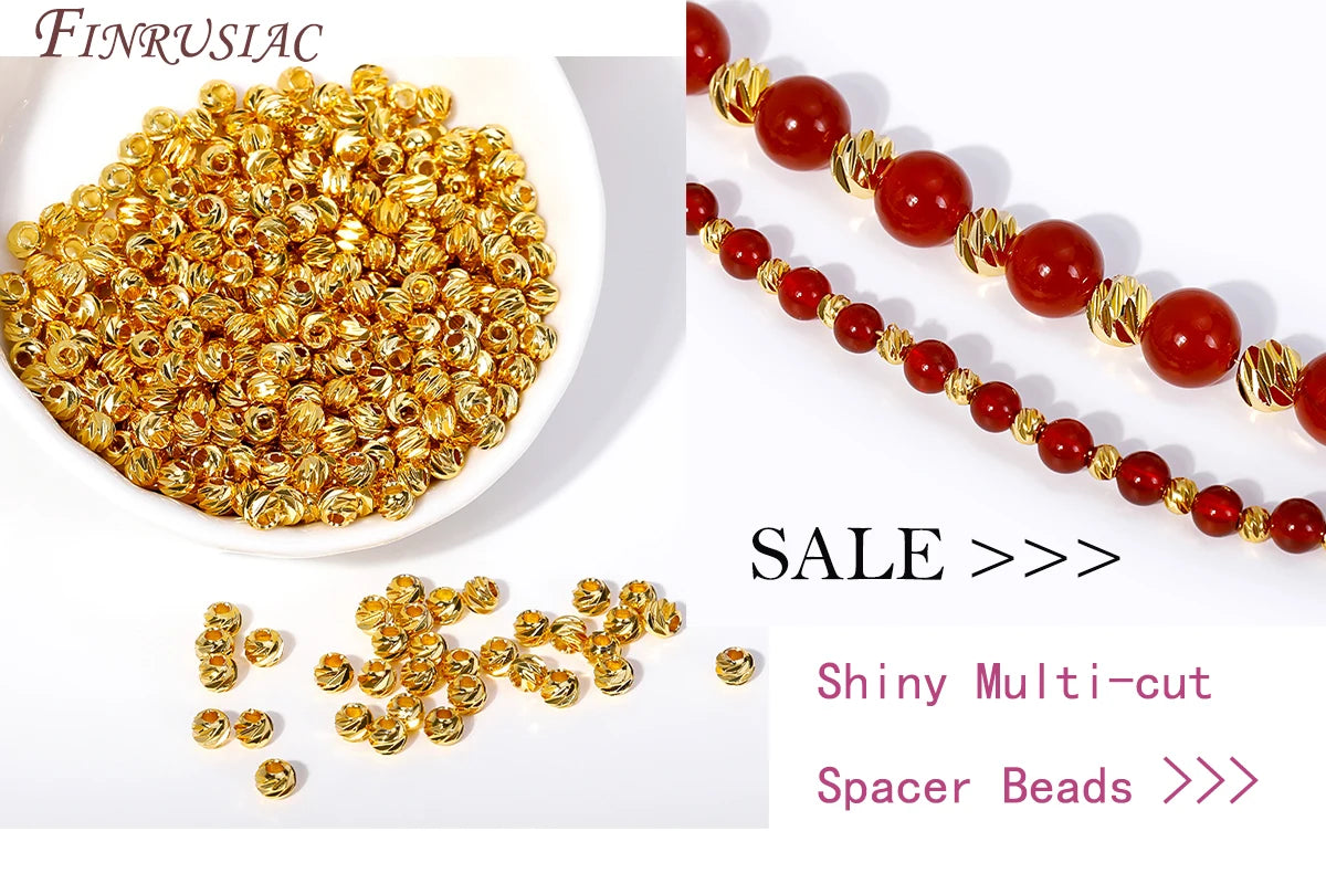 18K Gold Plated Spacer Beads For Jewelry Making,Separators For Bead,2mm-6mm Bracelets Beads,Jewelry Bead DIY Accessories