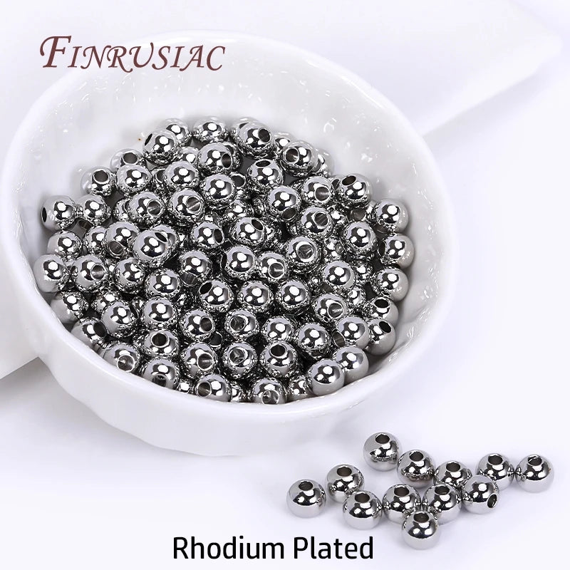 18K Gold Plated Spacer Beads For Jewelry Making,Separators For Bead,2mm-6mm Bracelets Beads,Jewelry Bead DIY Accessories