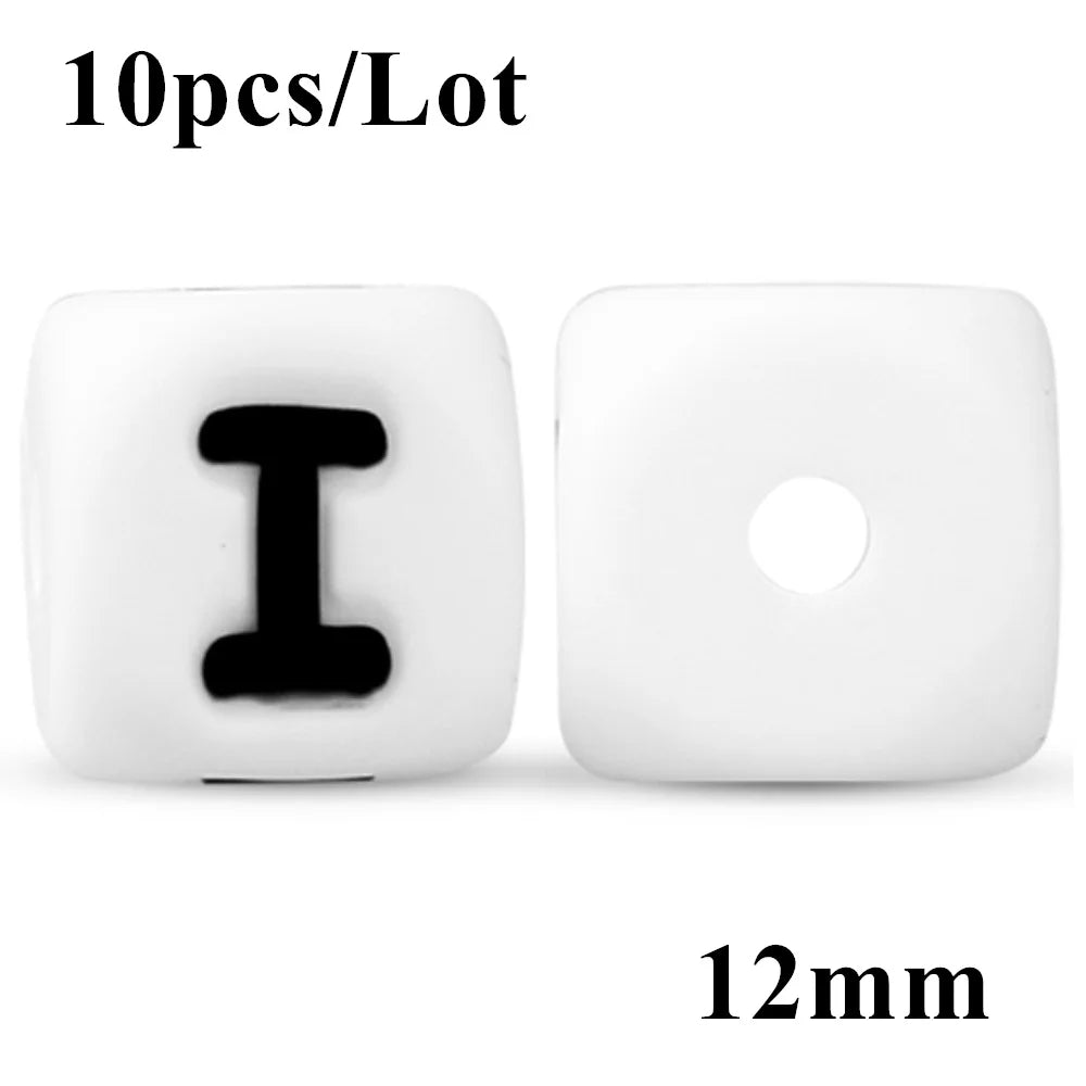 Kovict 10~50Pcs/Lot Silicone Letters Bead 12mm English Alphabet Beads For Jewelry Making DIY Personalized Name Chain Accessories
