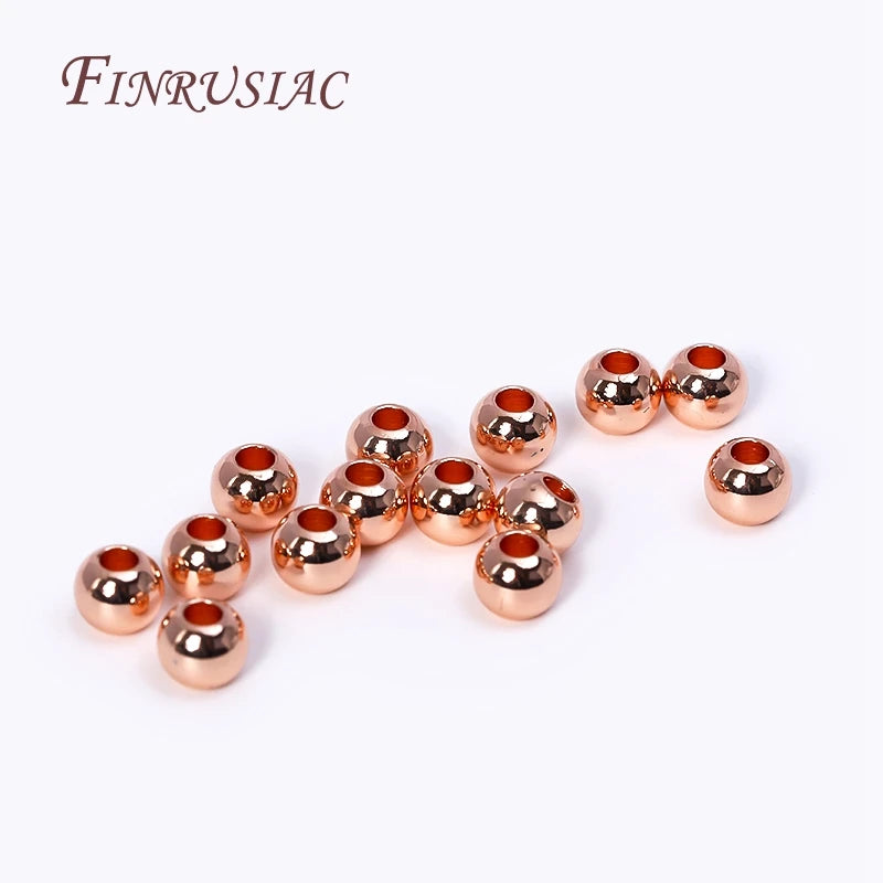 18K Gold Plated Spacer Beads For Jewelry Making,Separators For Bead,2mm-6mm Bracelets Beads,Jewelry Bead DIY Accessories