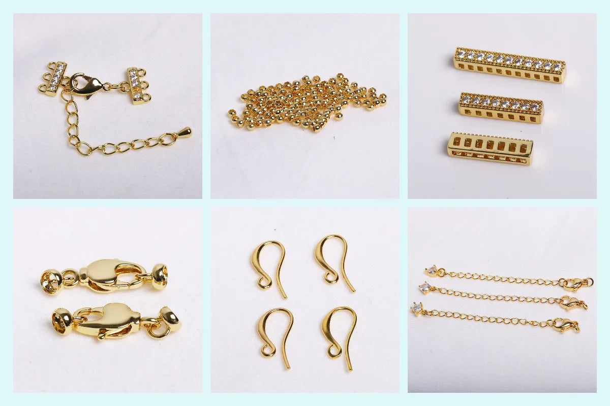 18K Gold Plated Spacer Beads For Jewelry Making,Separators For Bead,2mm-6mm Bracelets Beads,Jewelry Bead DIY Accessories