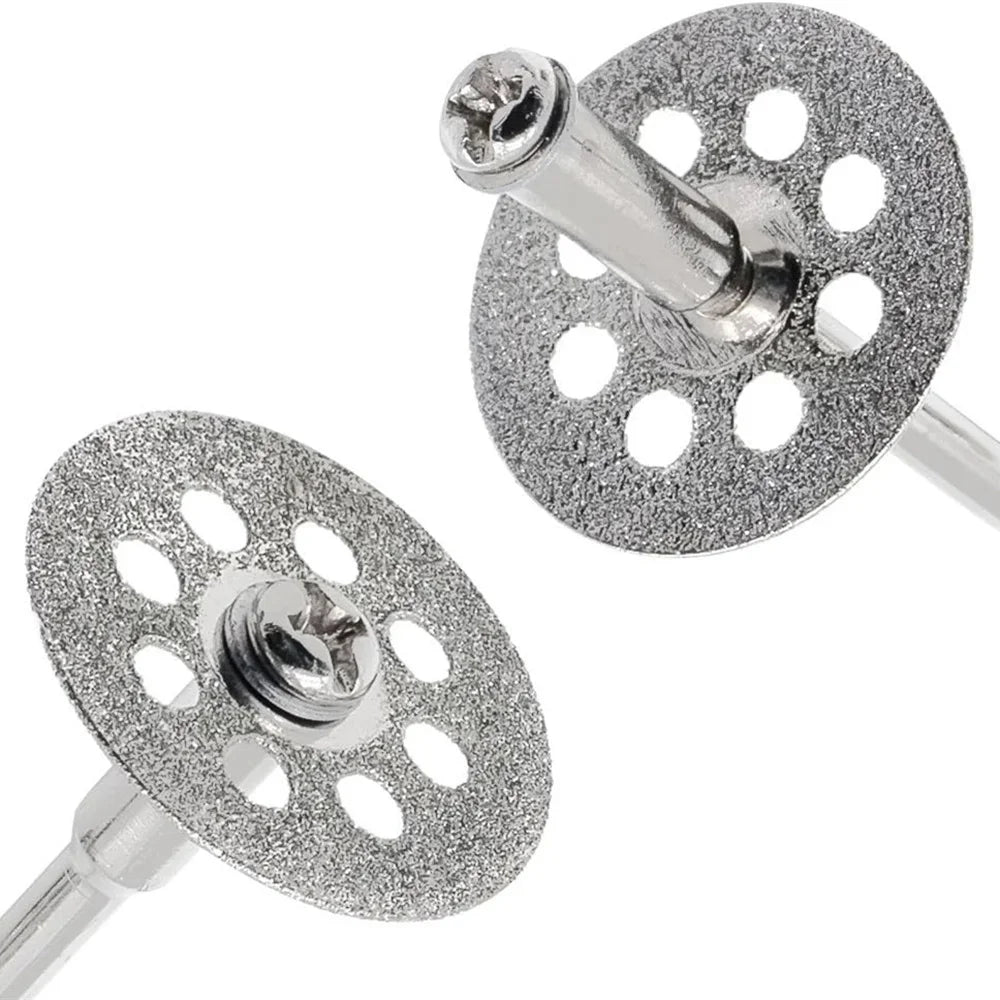 12pcs 22mm Diamond Cutting Disc 3mm Grinding Wheel Mandrel for Metal Cutting Rotary Tool Electric Grinder Parts